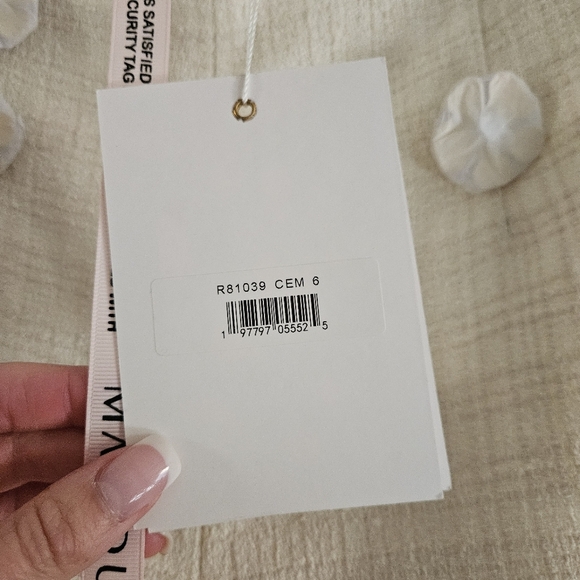 NWT MacDuggal Ivory Tweed High Waisted Wide Leg Sailor Pant Size 6 Gold Buttons - Picture 5 of 11